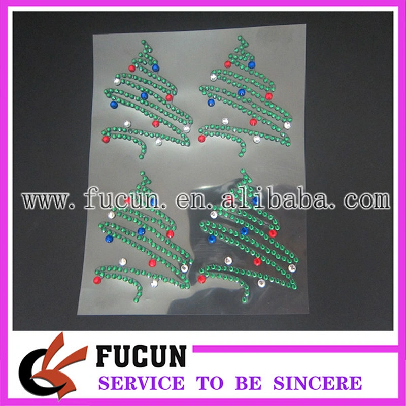 2015 crystal acrylic rhinestone christmas tree sticker decorations