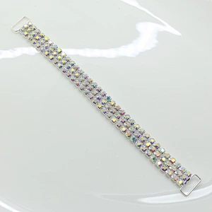 Factory High quality AB Crystal Color 165MM 3 Rows Charm Chain bikini Connector