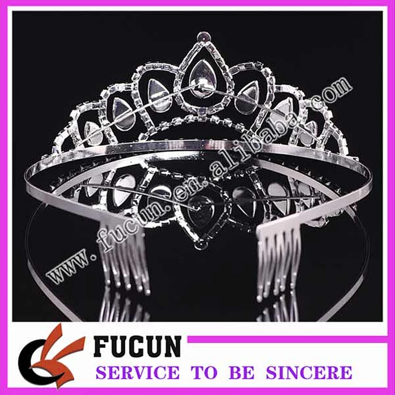 Fashion tall pageant crown tiara large bridal colored rhinestone crown diamante jewelry Miss World tiara