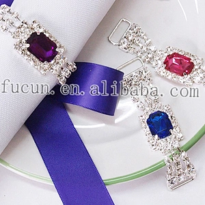 Shimmer delicate wedding purple rhinestone napkin ring wholesale