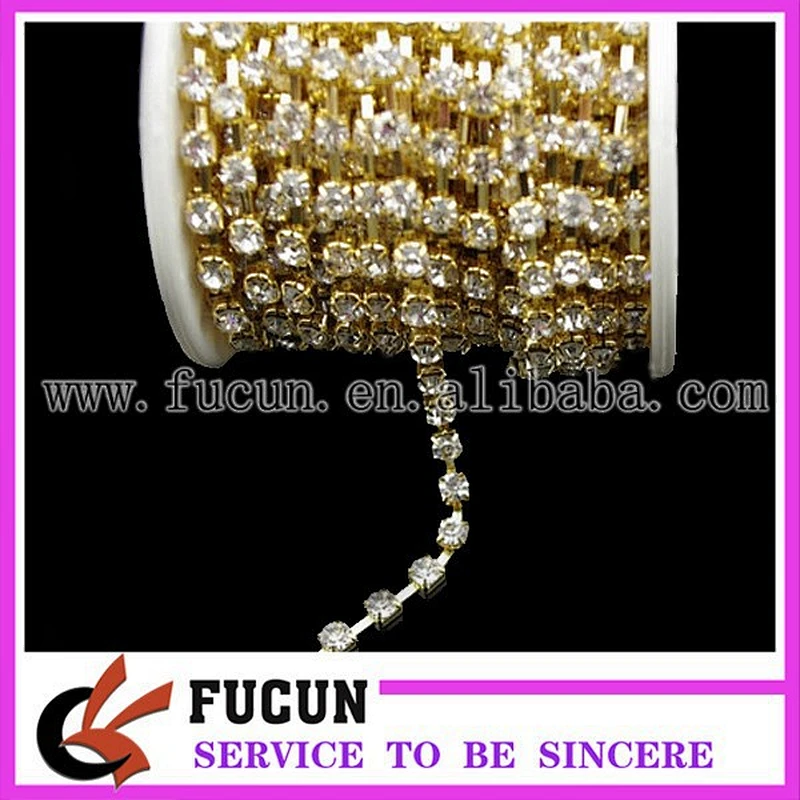 wholesale clear sparse rhinestone cup chain SS6,SS10,SS12,SS16,SS18 rhinestone