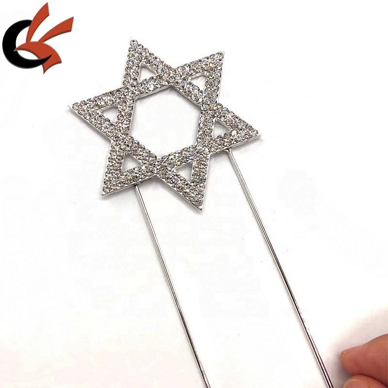 New arrival Hexagonal star shape crystal rhinestone cake topper