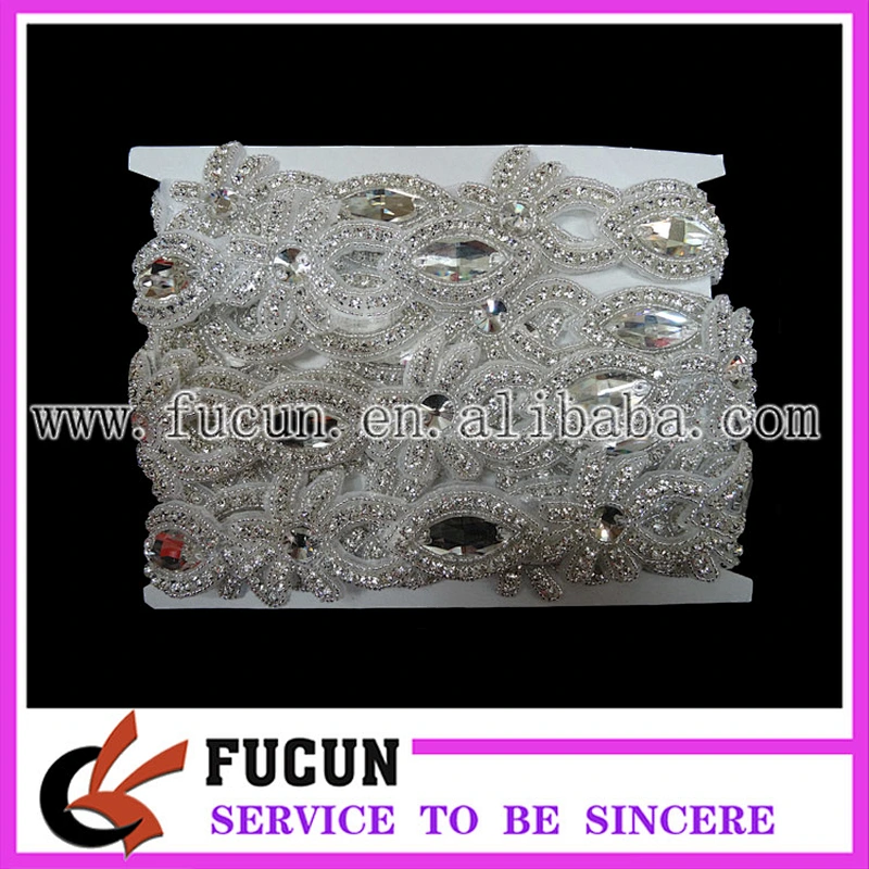 Wholesale Fashion Wedding Rhinestones Applique/Bridal Sash Appliques/Rhinetones Trimming for Dress decoration