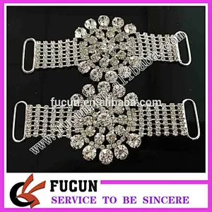 Guangzhou Fucun top quality 11.5cm clear crystal rhinestone bikini connector