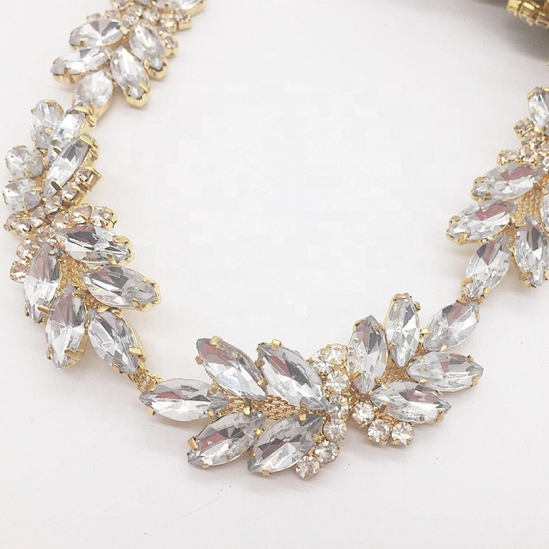 Wholesale 2019 spring new design clear acrylic rhinestone trims for dress belt decoration
