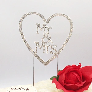 Wedding Event Party Supplier Cake Decorations Heart Shaped Design Mr & Mrs Frozen Wedding Cake Topper