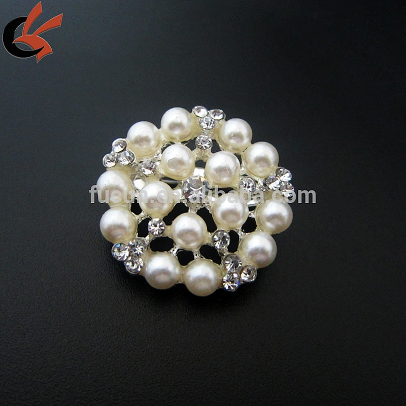 flatback small pearl brooch for wedding invitations or bouquets