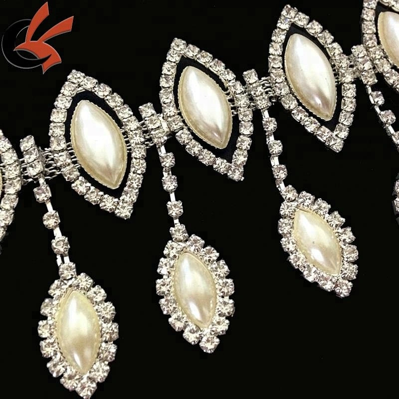 wedding decoration Pearl and Rhinestone Pendent chain trimming