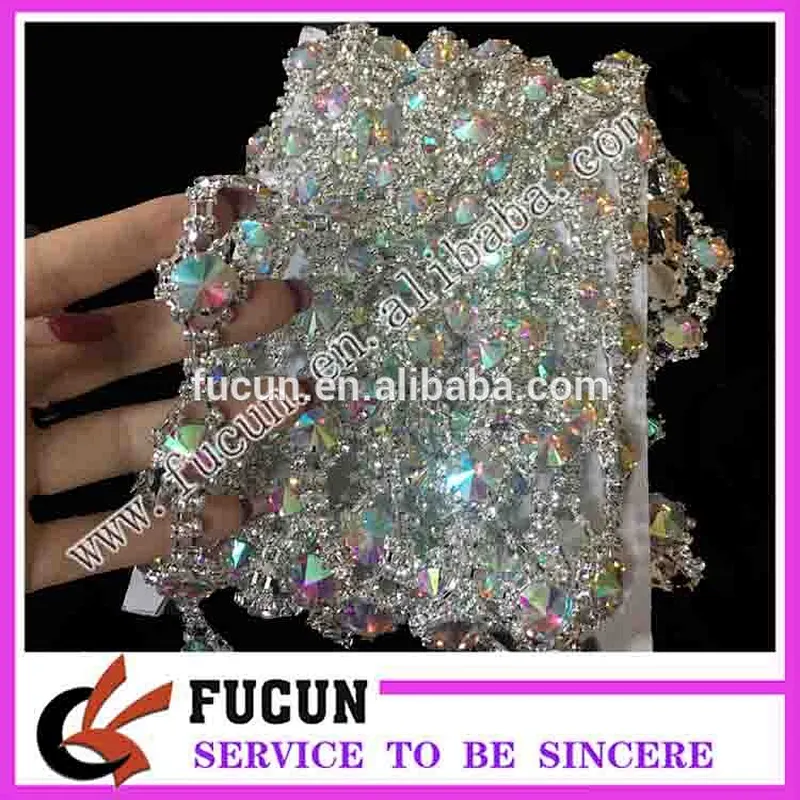 shinny crystal AB rhinestone trimming for garment accessories and dance dress