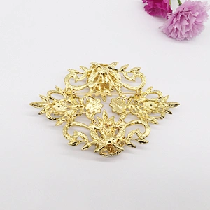 Wholesale Gold Design Rhinestone Head Muslim Brooch Hijab Scarf Pin