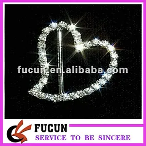 heart shaped rhinestone slider buckles