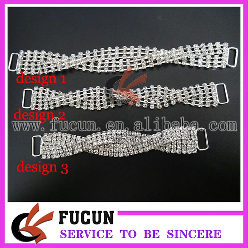 hot sale stunning diamante silver crystal rhinestone bikini bra connector
