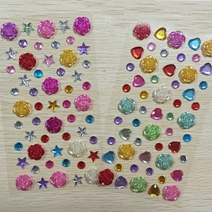 New Design Assorted Colours and Shape Acrylic Rhinestone Craft Gem Sticker for Decoration