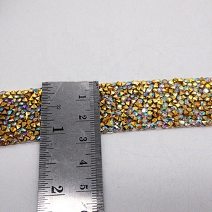 wholesale Iridescent chaton rhinestone crystals on iron-on film  resin trimming