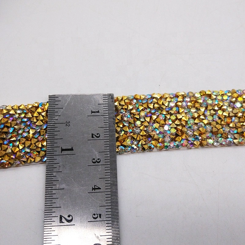 wholesale Iridescent chaton rhinestone crystals on iron-on film  resin trimming