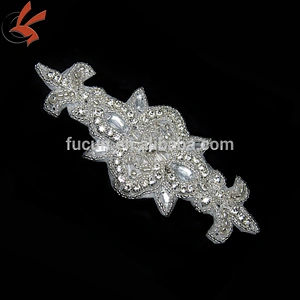 China manufacturer rhinestone applique for wedding dress
