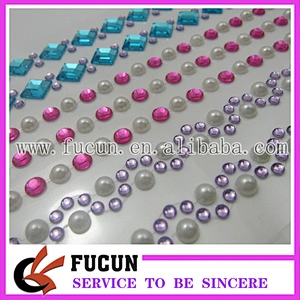 Wholesale round acrylic diamond high quality rhinestone sticker