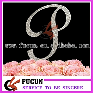 customized crystal rhinestone letter wedding cake topper christmas decoration/party supplies