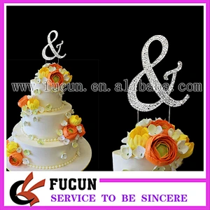 Factory Direct Sale High Quality Rhinestone Covered Letter Wedding Decorative Cake Toppers