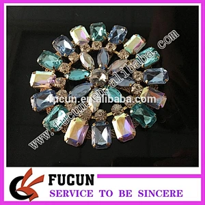 Colorful rhinestone, acrylic ,gem wedding anniversary ,party Vintage jewelry large brooch