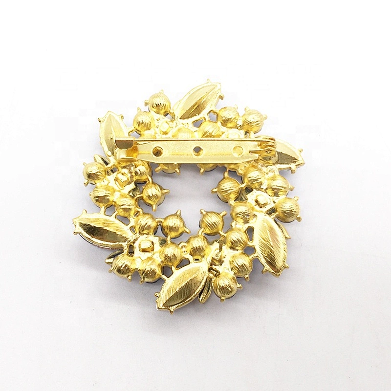 high quality wedding gifts glass stones royal blue foliage crystal rhinestone brooch