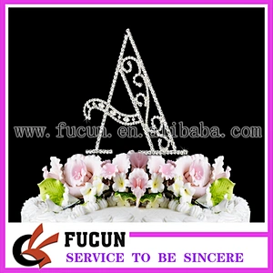 luxurious rhinestone letter J cake topper for wedding