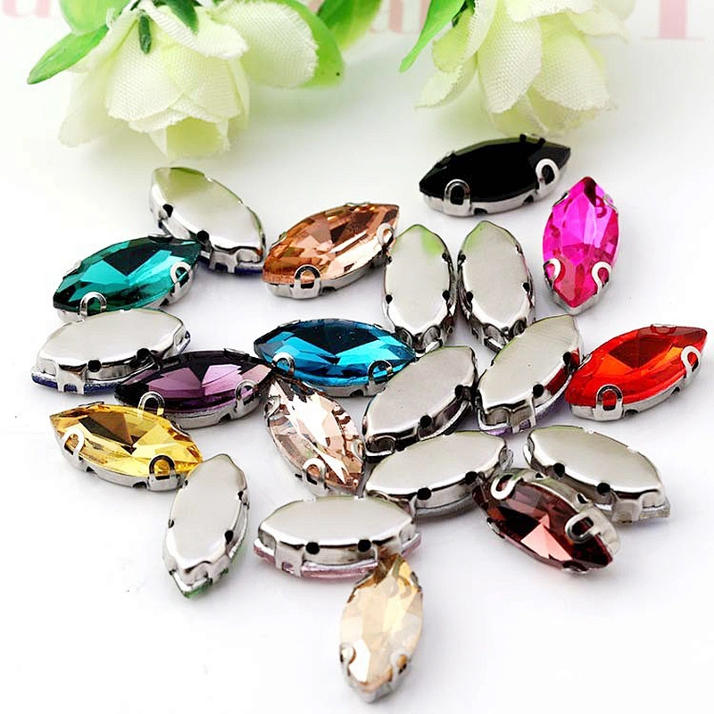 Factory wholesale fancy glass stone chaton montee beads with claw settings