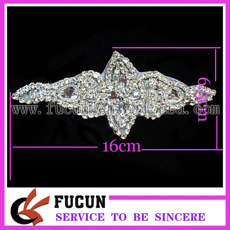 China manufacturer Handmade Beaded Crystal Rhinestone Applique For Bridal