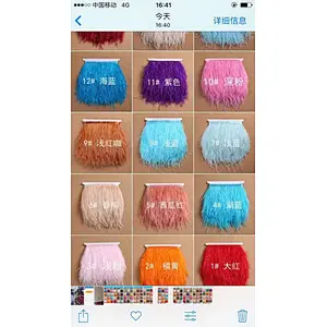 Cheap sale Dyed Ostrich Feather Fringe trimming  For Party Dress/skirt Decoration