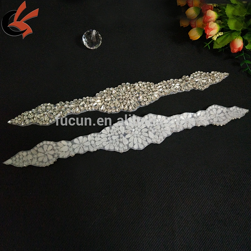 China manufacturer rhinestone applique for sash,neckline dress decoration