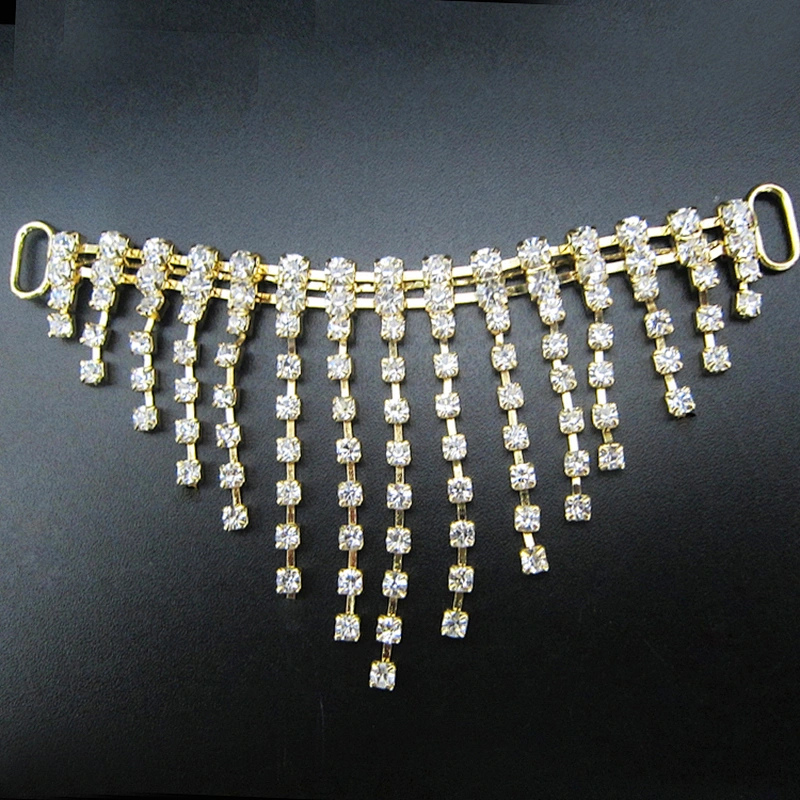 Wholesale Rhinestone Gold Tassels Haunch Hanging Bikini Connector