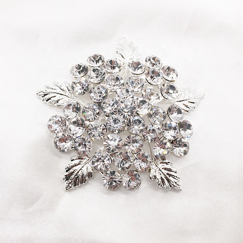 Wholesale Vintage Crystal Women Rhinestone Wedding Invitation Bridal Flower Brooches Without Pins