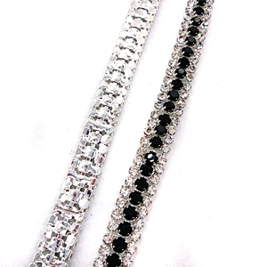 black rhinestone mix crystal cup chain rhinestone trim