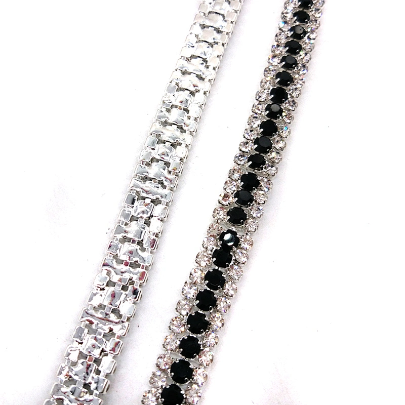 black rhinestone mix crystal cup chain rhinestone trim