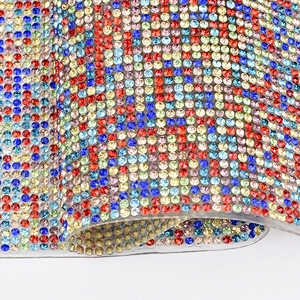 factory wholesale rolls promotional hot fix backing assorted colors rhinestone mesh sheet