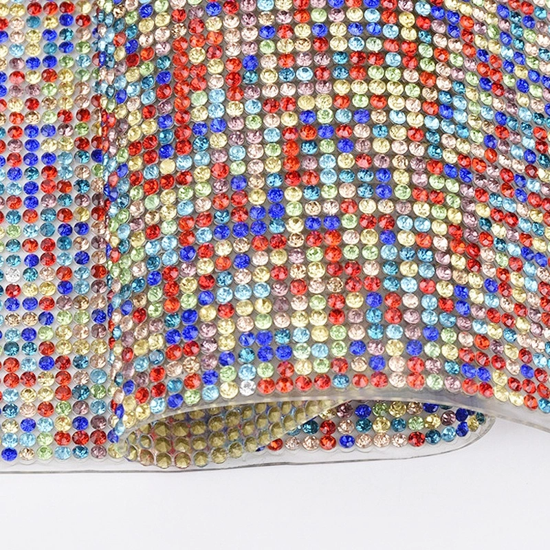 factory wholesale rolls promotional hot fix backing assorted colors rhinestone mesh sheet