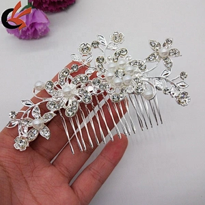 Bridal Wedding Crystal Rhinestones Diamante Vintage Pearl Hair Comb Clip