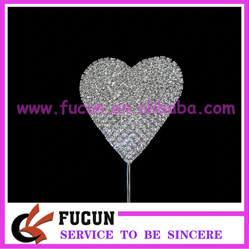 Crystal rhinestone heart diamond cake topper for party supplies/ wedding favors