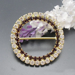 50mm crystal gold back rhinestone chair sash buckle for sale