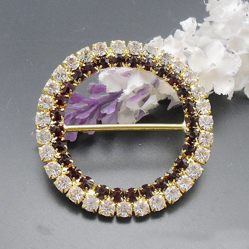 50mm crystal gold back rhinestone chair sash buckle for sale