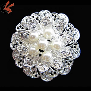 cake shape pearl brooch for wedding