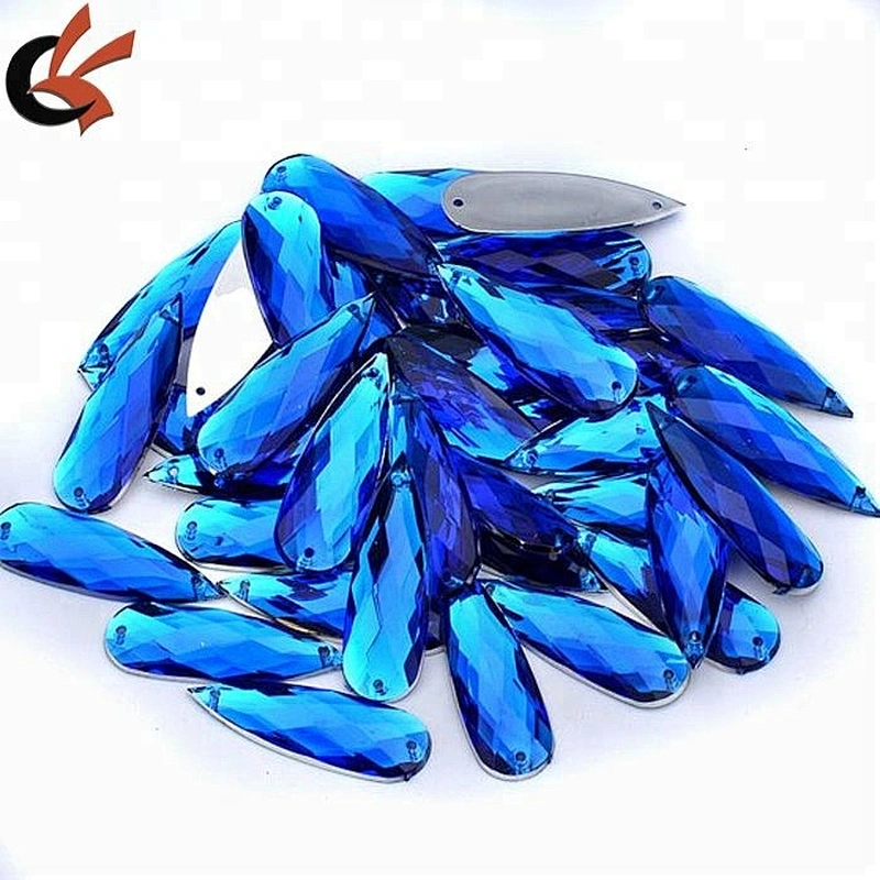 10 *30mm Sew On Crystal Stones Flatback Acrylic Gems for Clothes Crafts