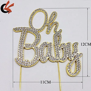 Baby shower Party Blue or Pink Rhinestone  Oh Babygcake topper