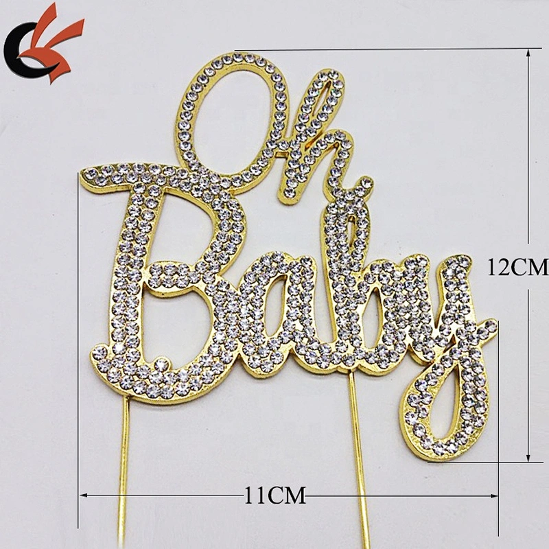 Baby shower Party Blue or Pink Rhinestone  Oh Babygcake topper
