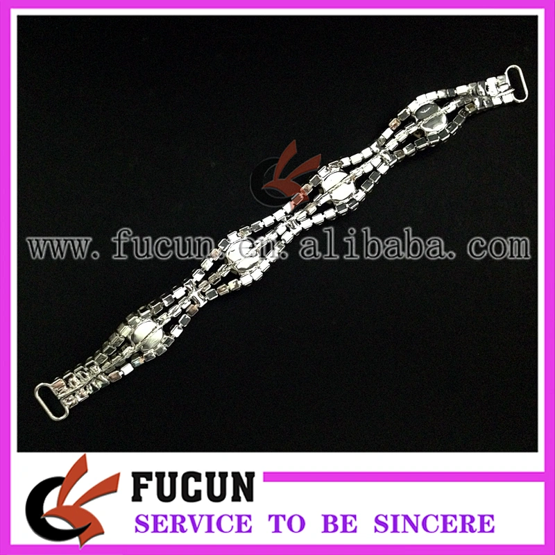 Metal Crystal Rhinestone Bikini Competition Connectors Buckle Chain