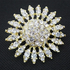 Golden decoration alloy rhinestone craft antique brooch