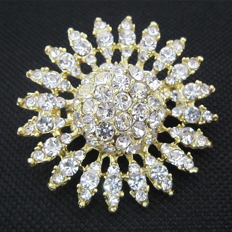 Golden decoration alloy rhinestone craft antique brooch