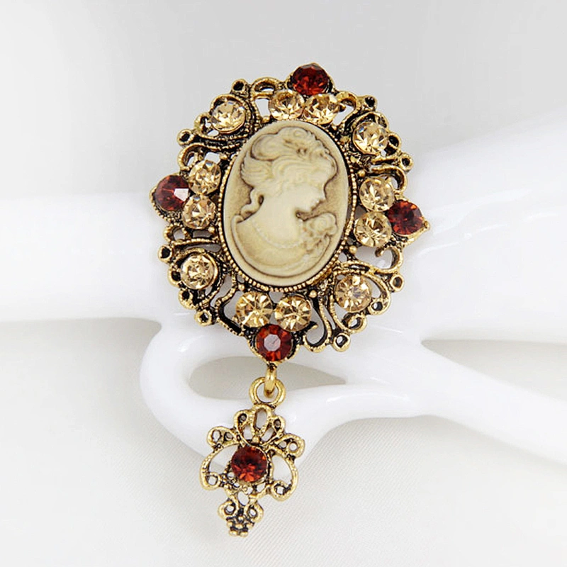 Hot sale bulk women costume antique engrave image brooches