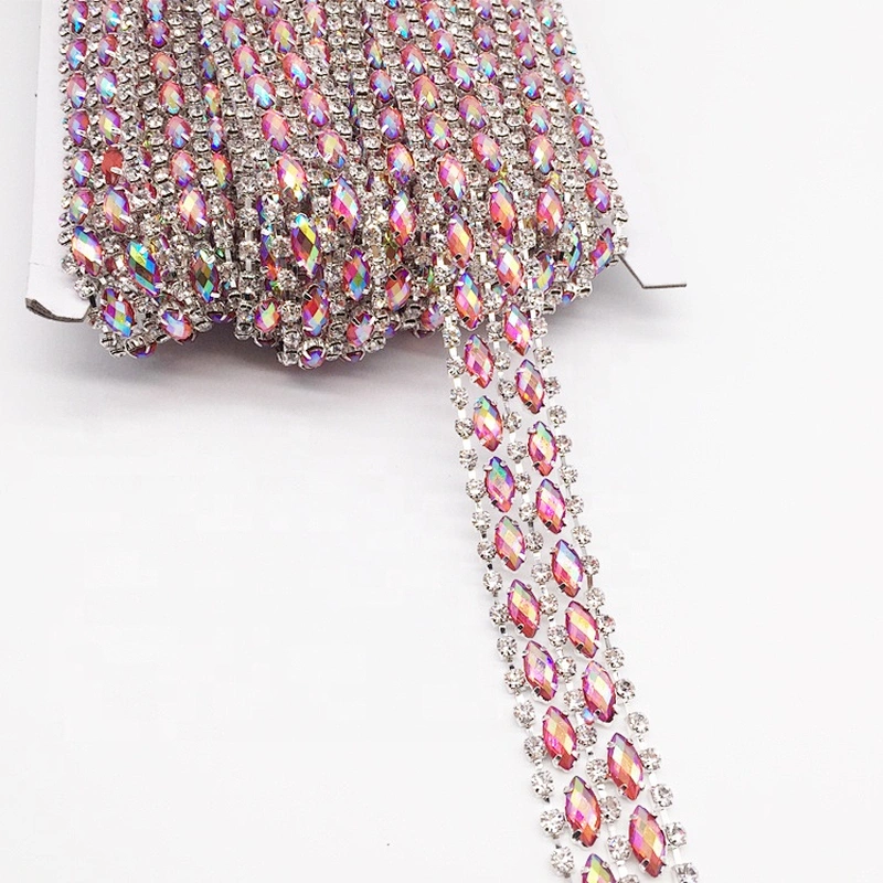 Whosale crystal flat back resin applique ab rhinestone trimmings for carnival clothing making