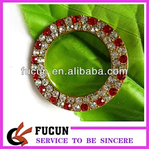 diamond double ring / round rhinestone slider buckles